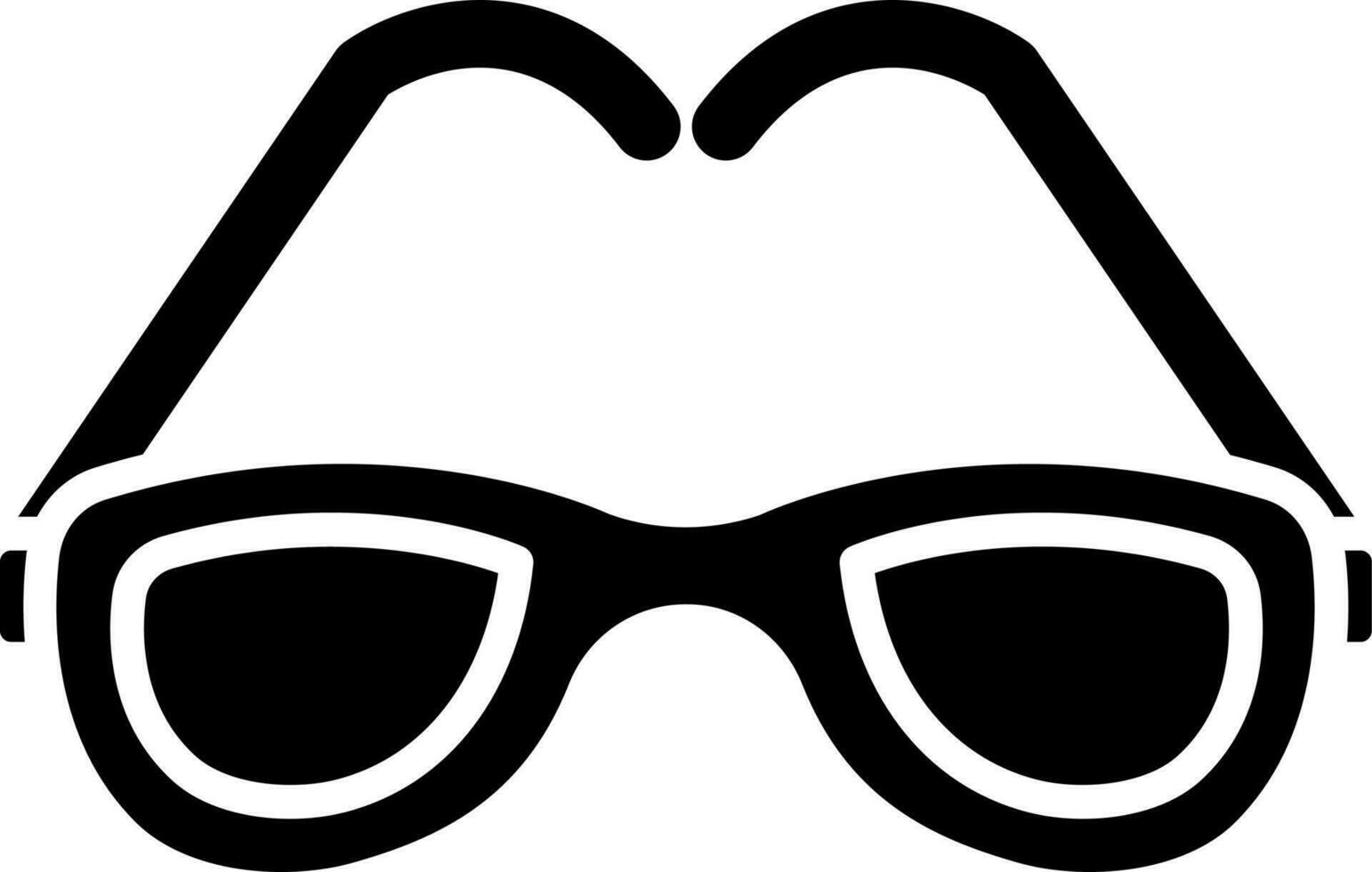 Black and White illustration of eyeglasses icon. vector
