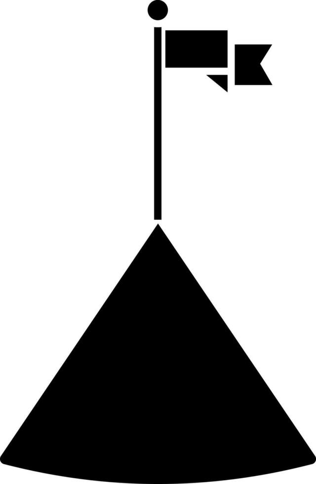 Black and White icon of corner flag in flat style. vector