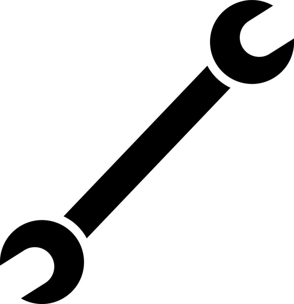 Wrench glyph icon or symbol. vector