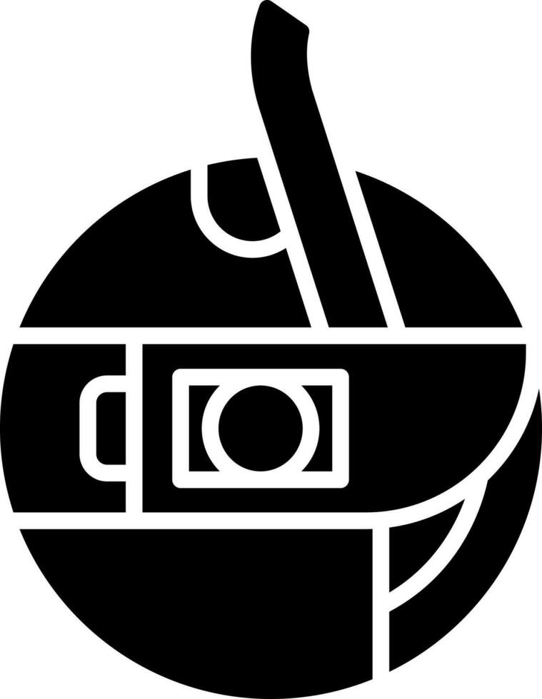 Black and White bobbin case icon in flat style. vector