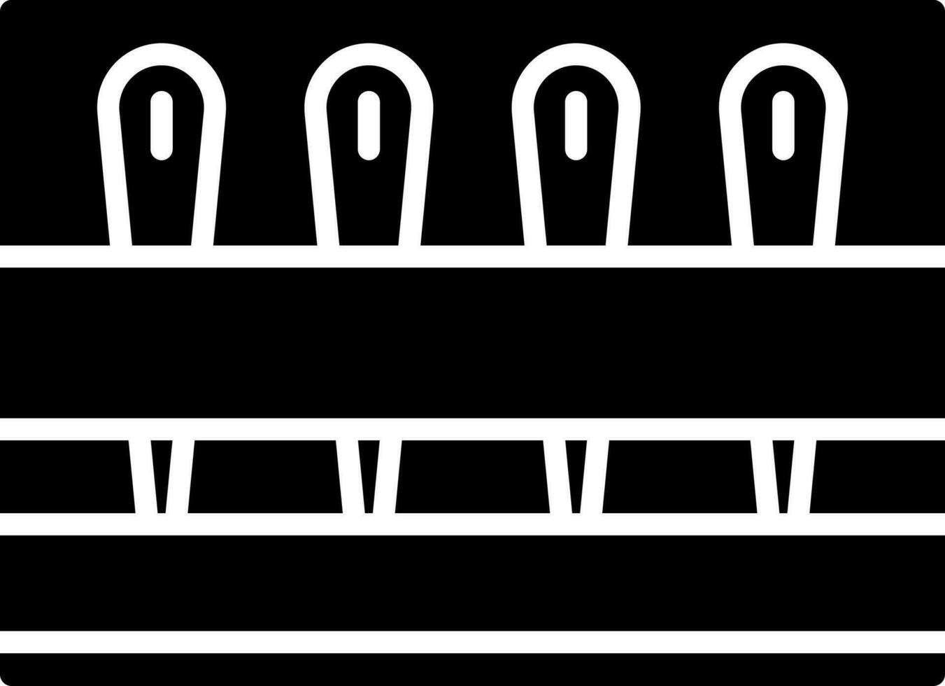 Black and White needles box icon in flat style. vector