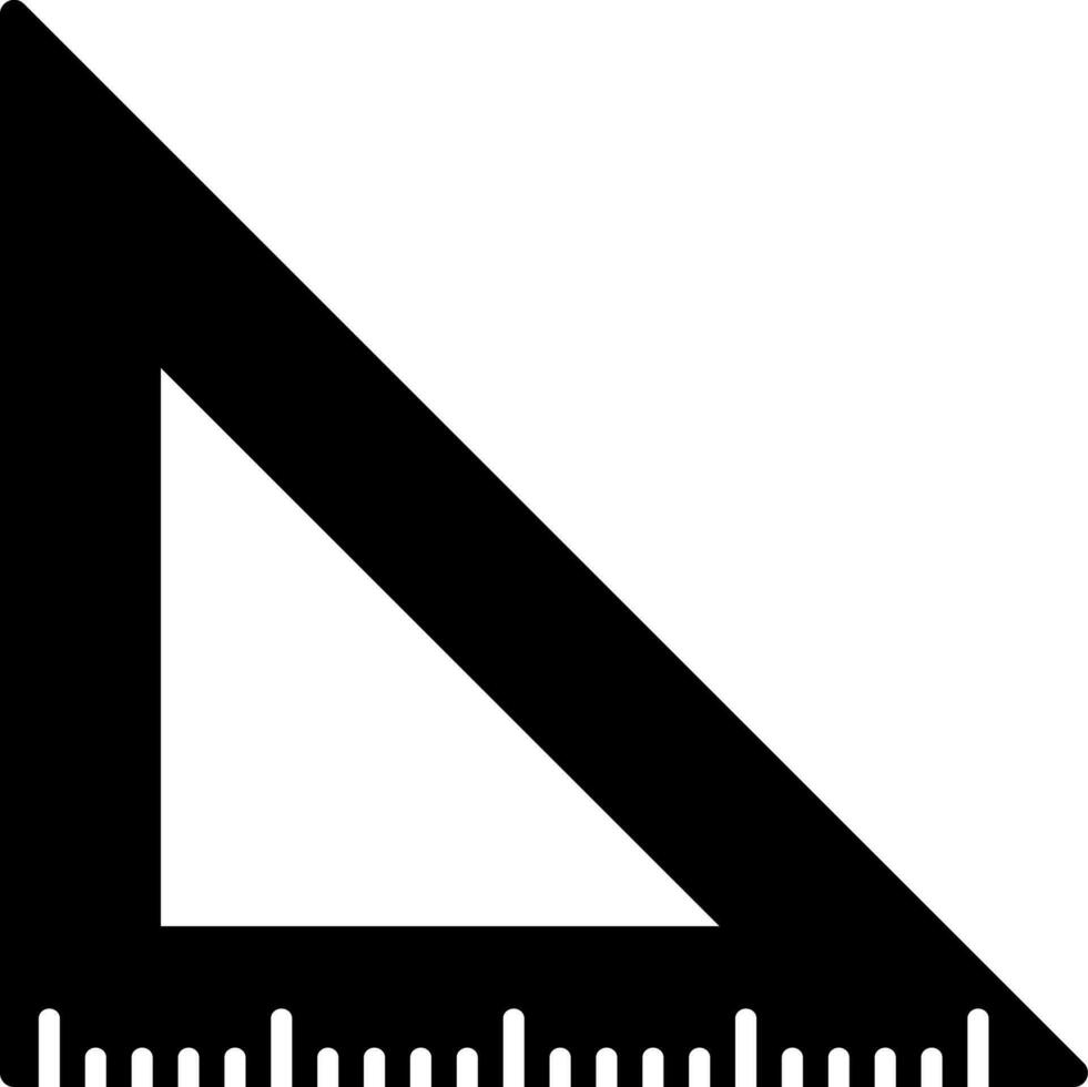 Glyph triangle ruler scale icon or symbol. vector