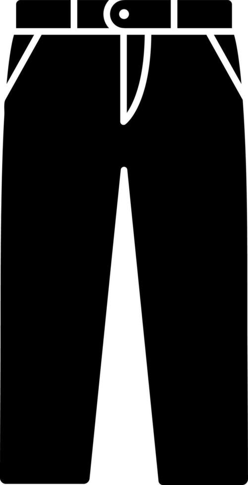 negro y blanco ilustración de pantalón icono. vector
