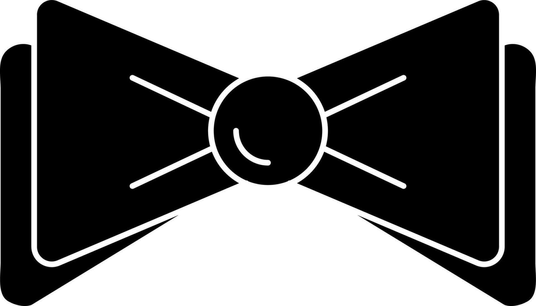 ilustración de arco Corbata icono en negro y blanco color. vector