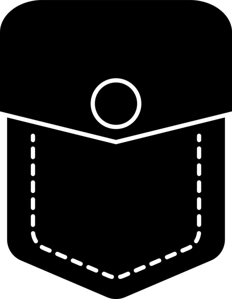 Flat style pocket icon in Black and White color. vector