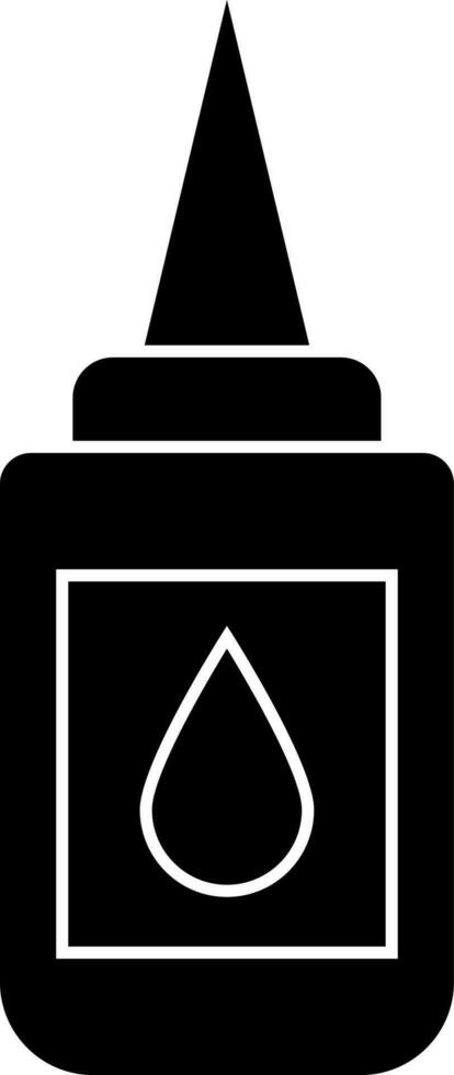 Black and White oil bottle icon or symbol in flat style. vector