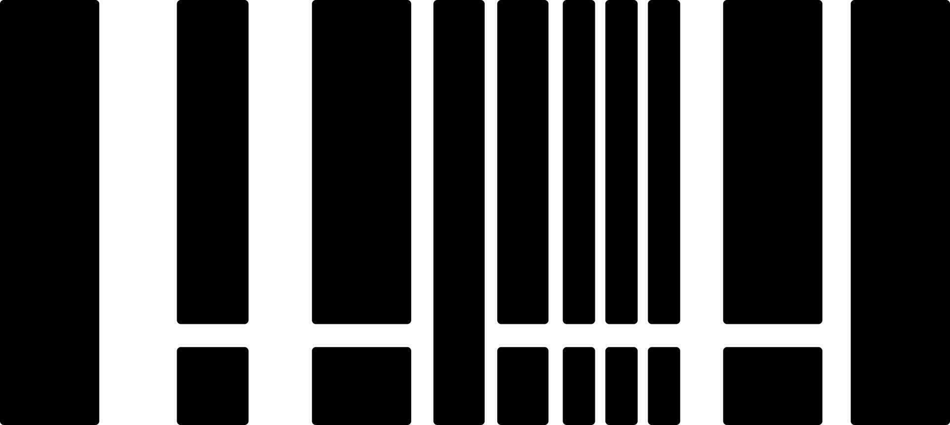 Black and White barcode in flat style. vector