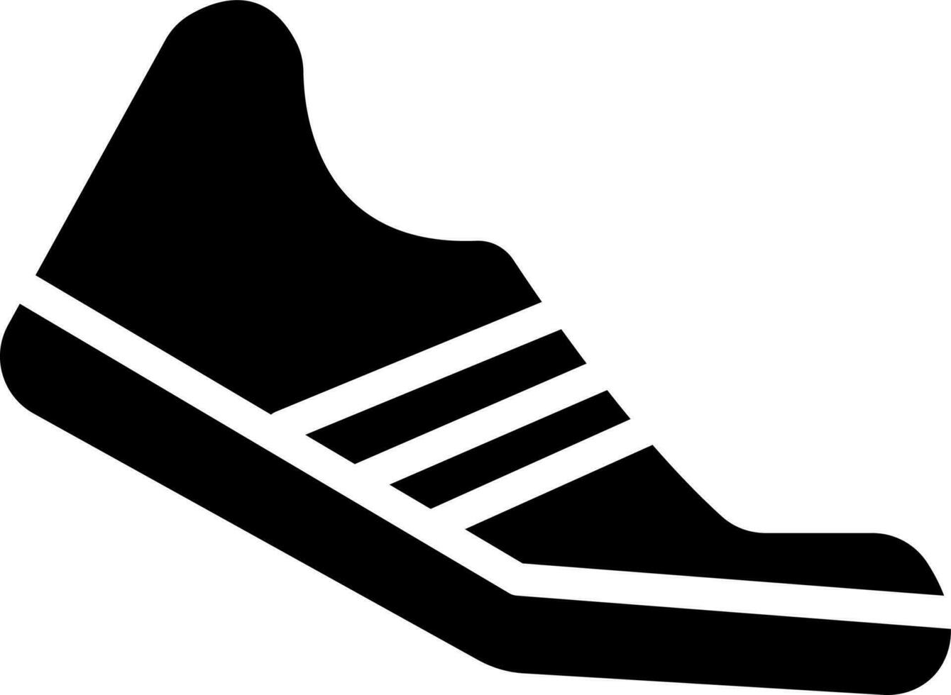 Flat style Black and White shoe. vector