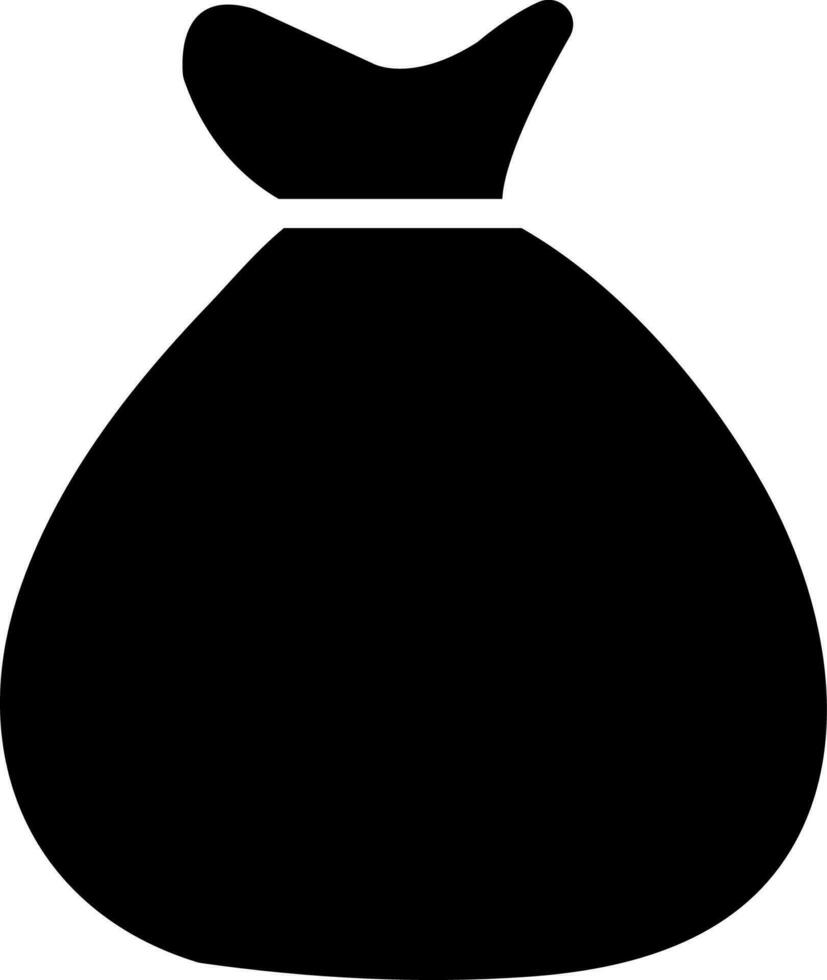 Black money bag on white background. vector