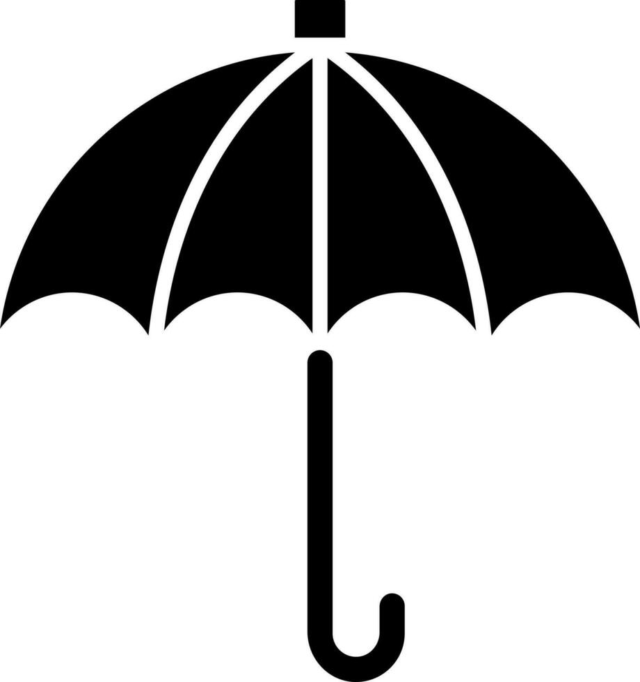 plano estilo paraguas icono o símbolo. vector