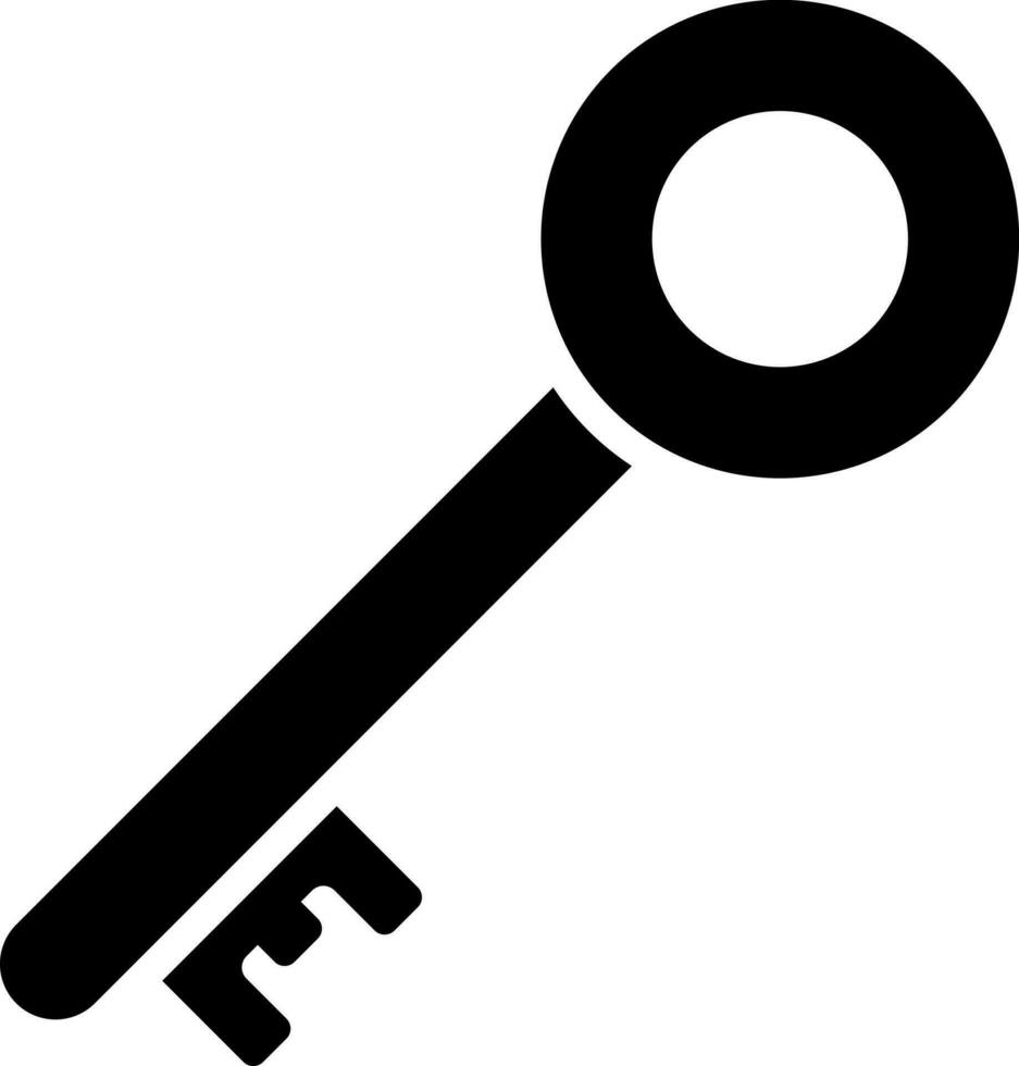 aislado llave icono en negro color. vector