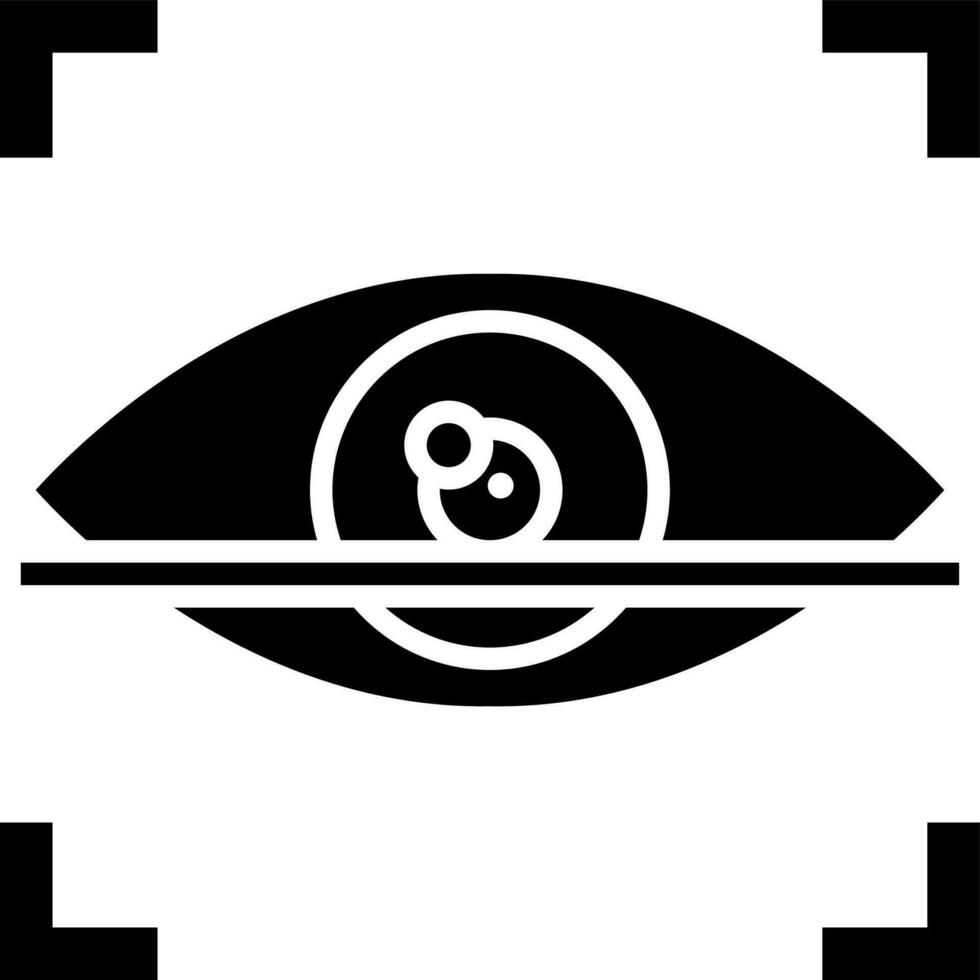 Eye scanner glyph icon or symbol. vector