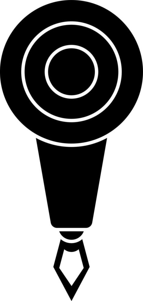 Black and White threader icon. Glyph sign or symbol. vector