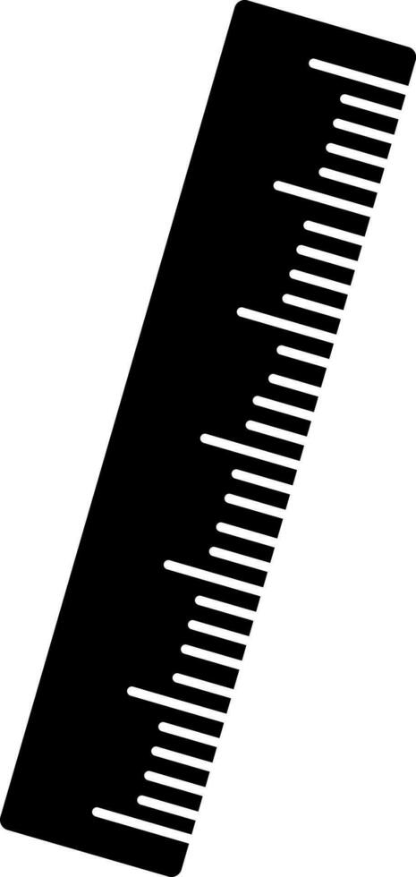 Black and White ruler icon in flat style. vector