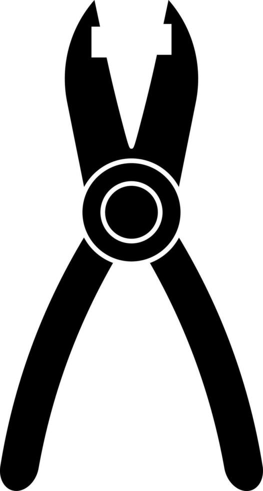 Vector sign or symbol of pliers in Black and White color.