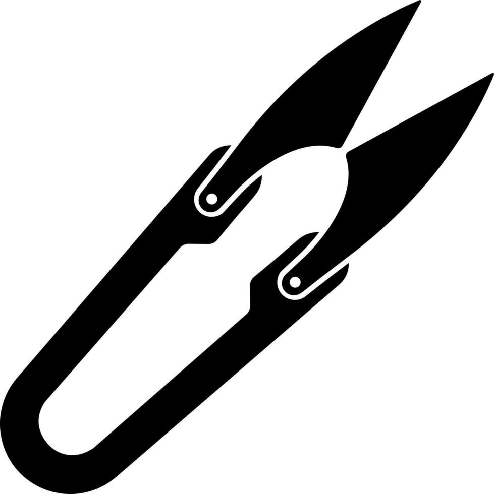Thread cutter glyph icon in flat style. vector