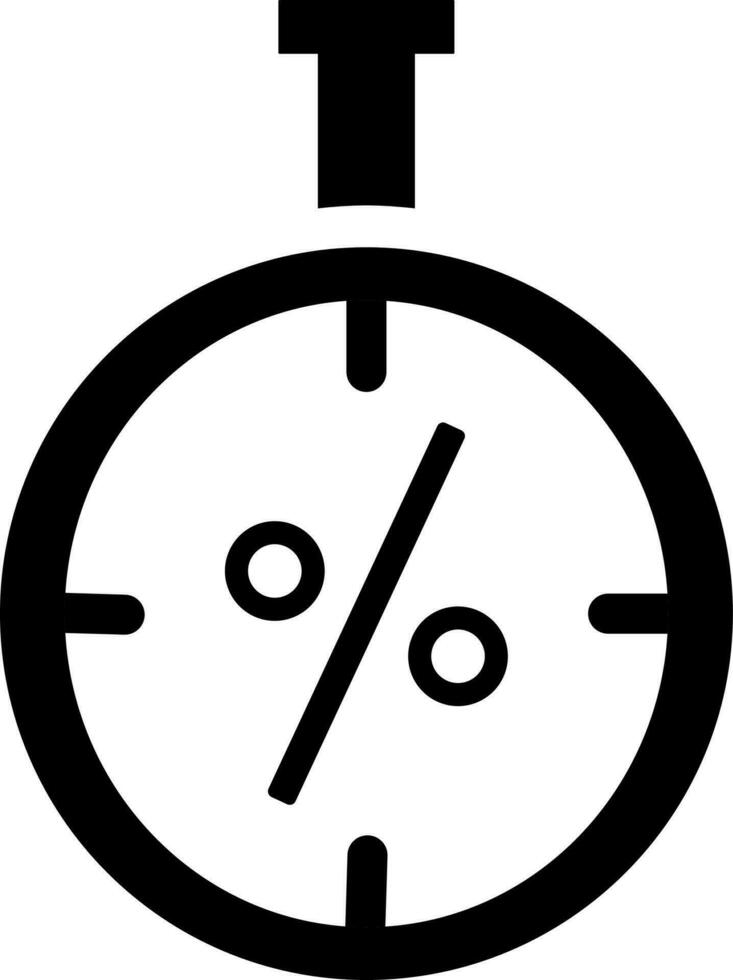 Glyph discount time icon in flat style. vector
