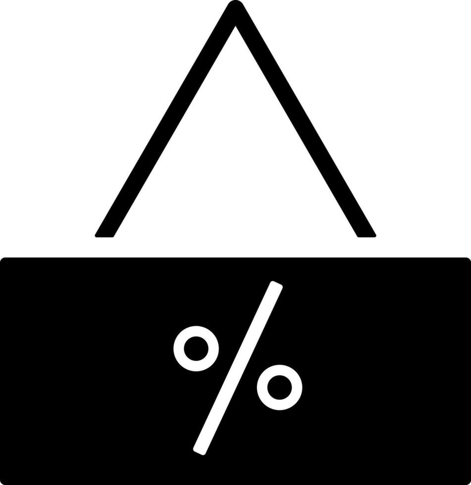 Discount board icon in Black and White color. vector