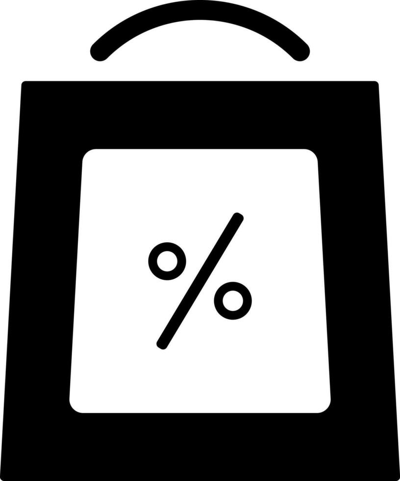 Shopping discount offer icon in Black and White color. vector