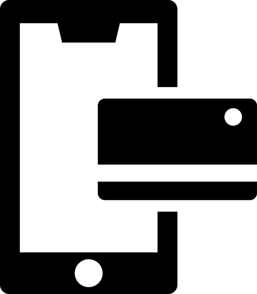 Online payment from smartphone icon in Black and White color. vector