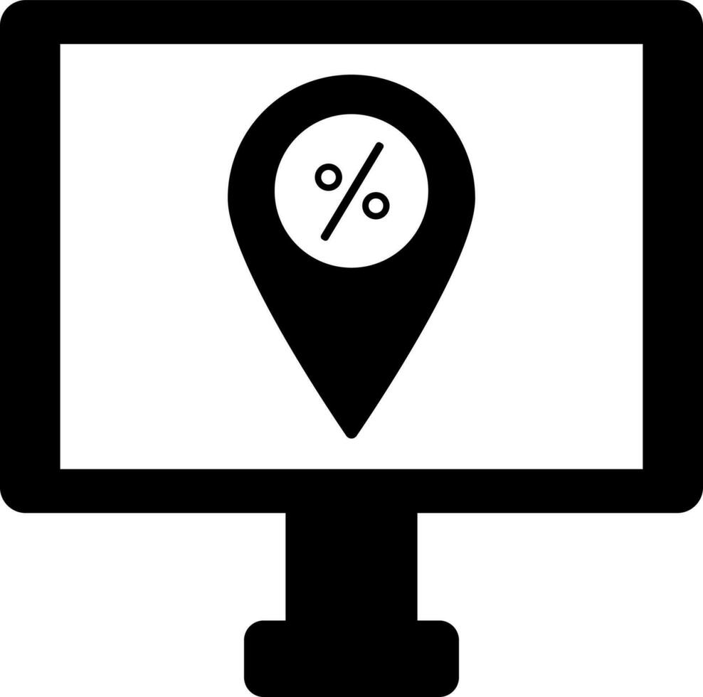 Online sale discount location center from computer icon. vector