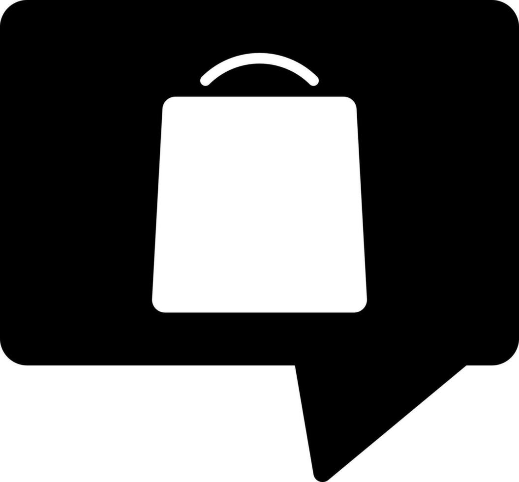 Shopping message icon in Black and White color. vector