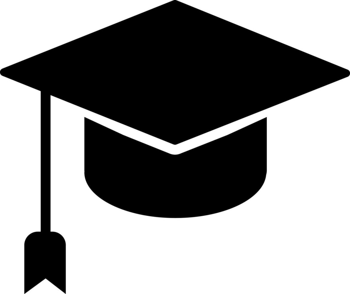 Graduation cap glyph icon. vector