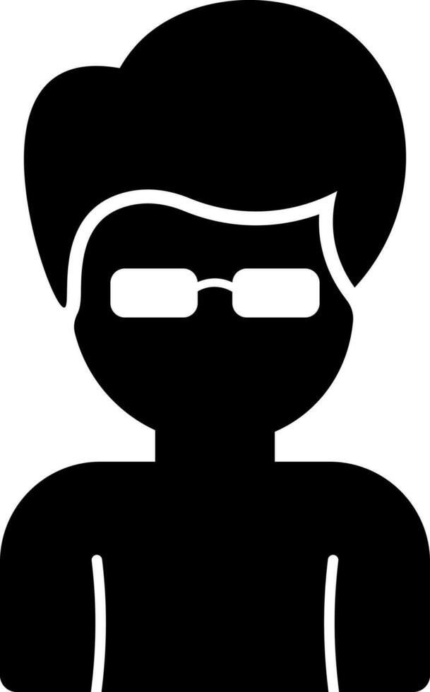 Black and White illustration of student icon. vector