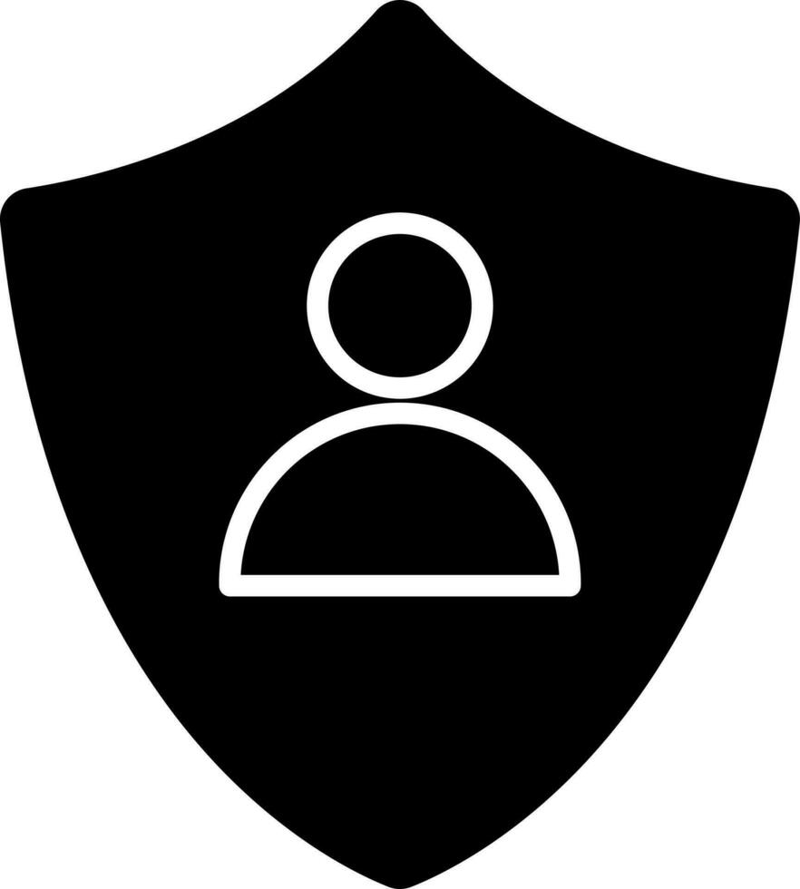 User security icon in flat style. vector