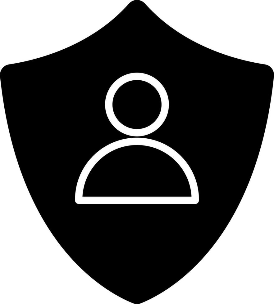 User security icon in flat style. vector