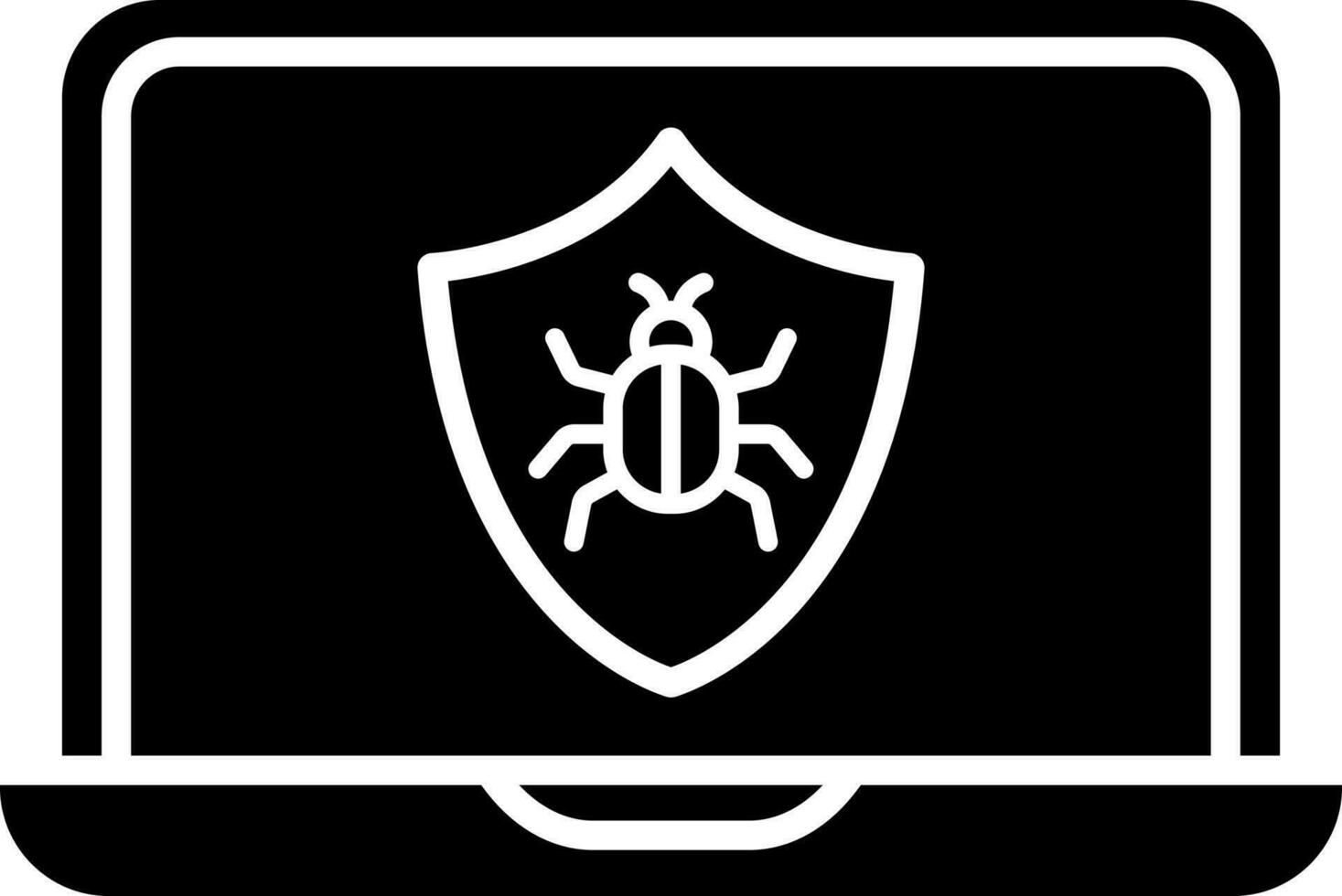 Antivirus software in laptop icon. vector