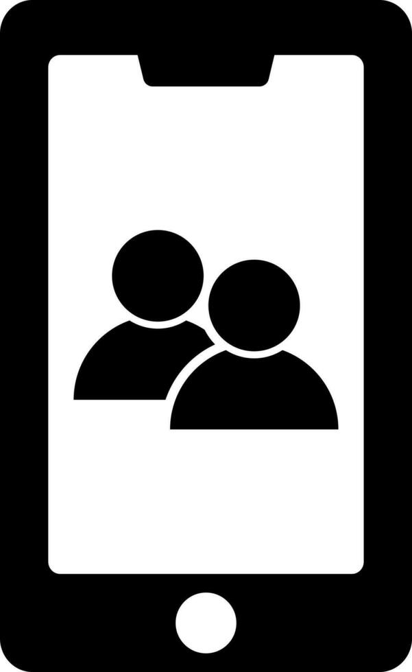 Online chatting or user group account in smartphone icon. vector