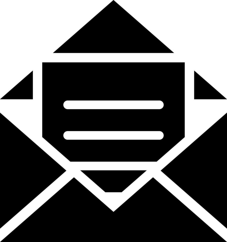 Mail or envelope icon in Black and White color. vector