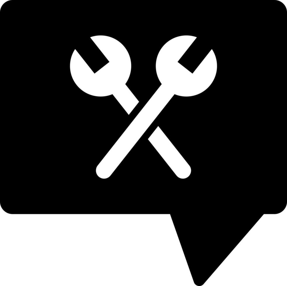 Service message with wrench icon. vector