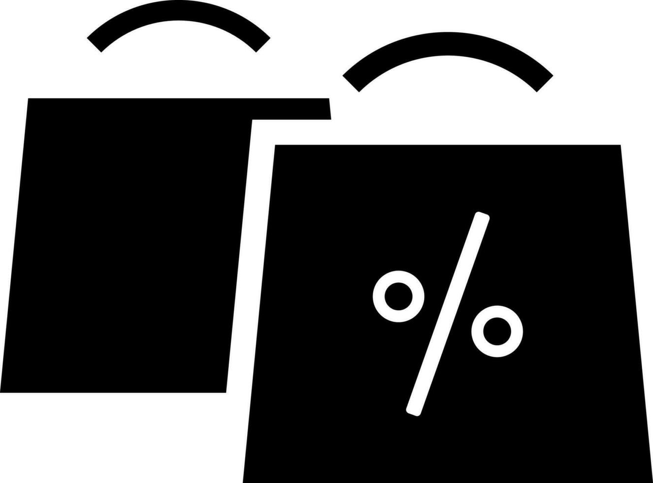 Shopping discount offer icon in Black and White color. vector