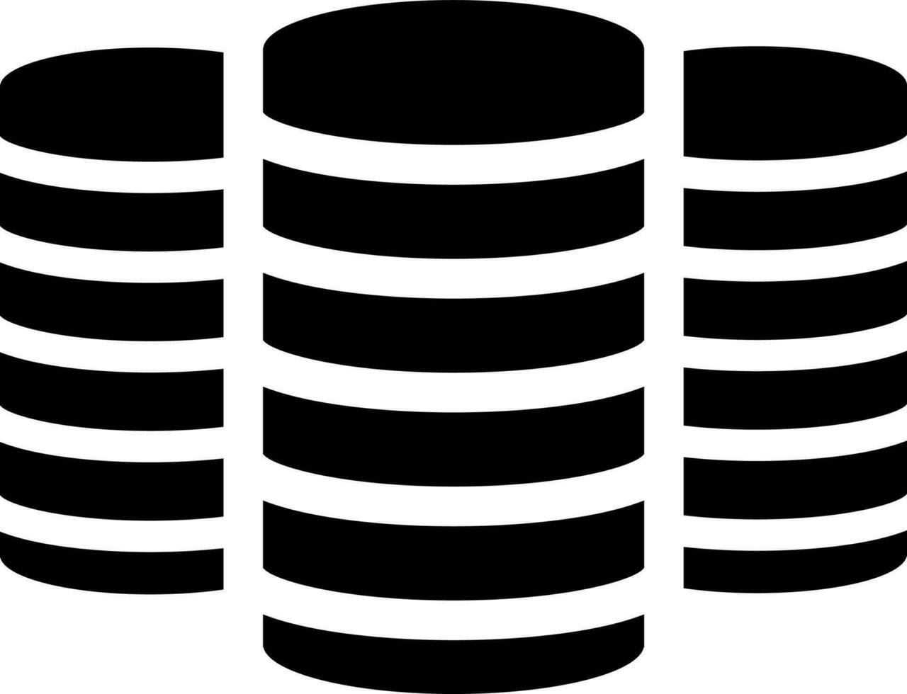 Black and White illustration of database icon. vector