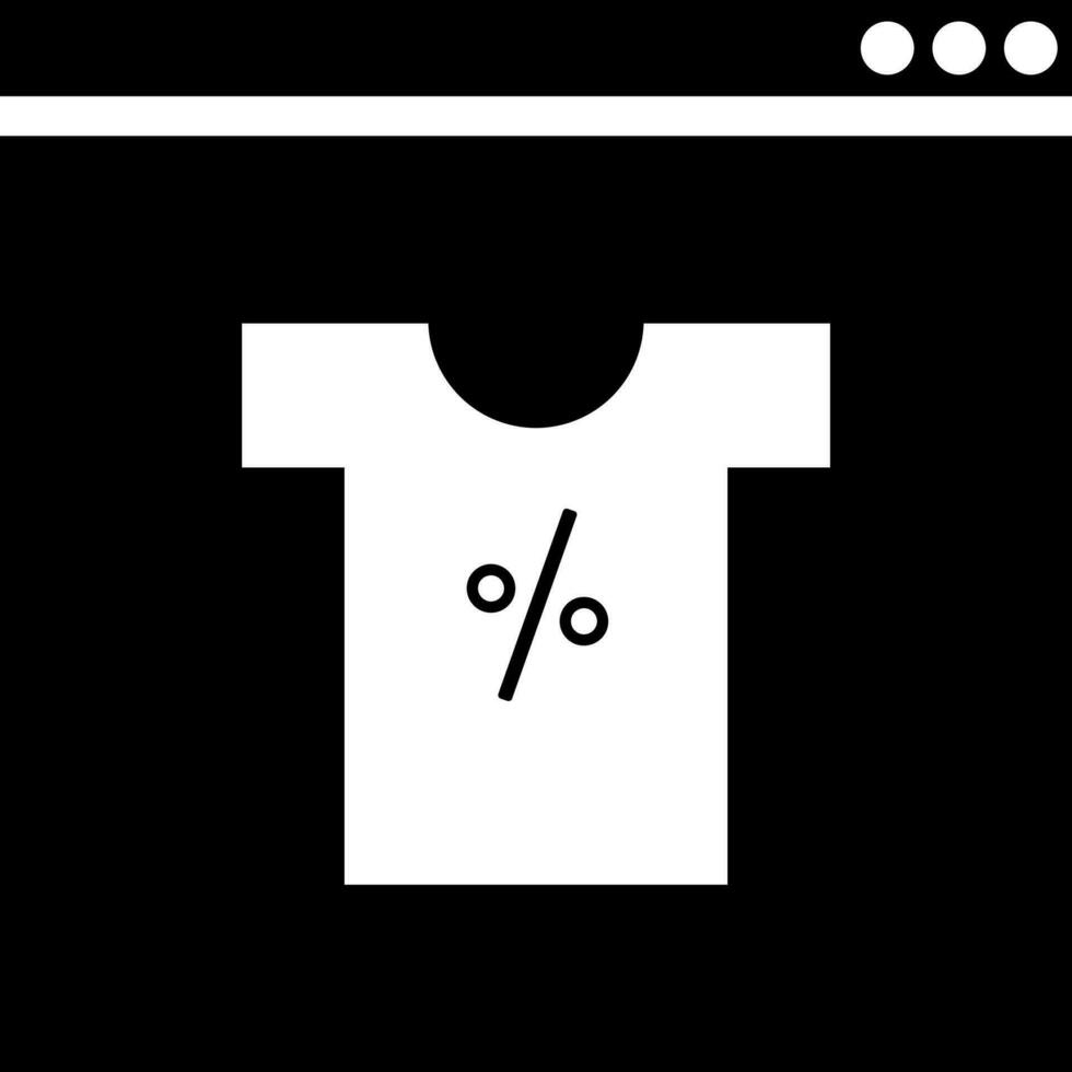 Online shopping garments discount offer icon or symbol. vector