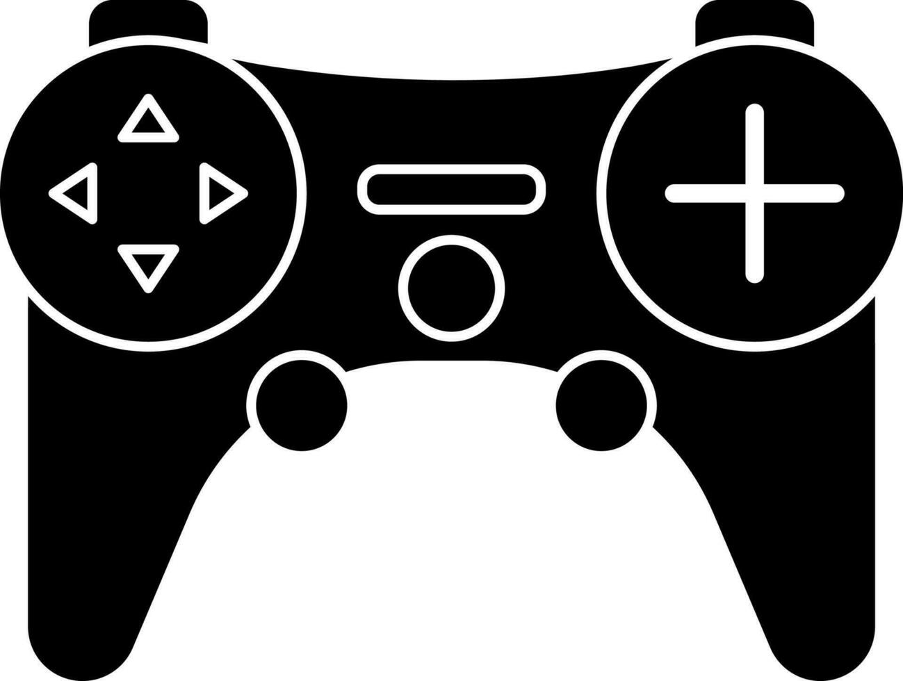 negro y blanco palanca de mando o gamepad icono en plano estilo. vector