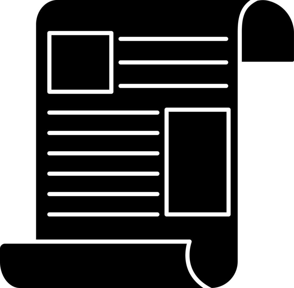 plano estilo documento icono o símbolo. vector