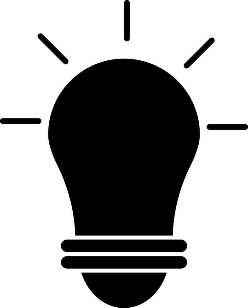 Illuminated electric bulb icon for idea concept. vector