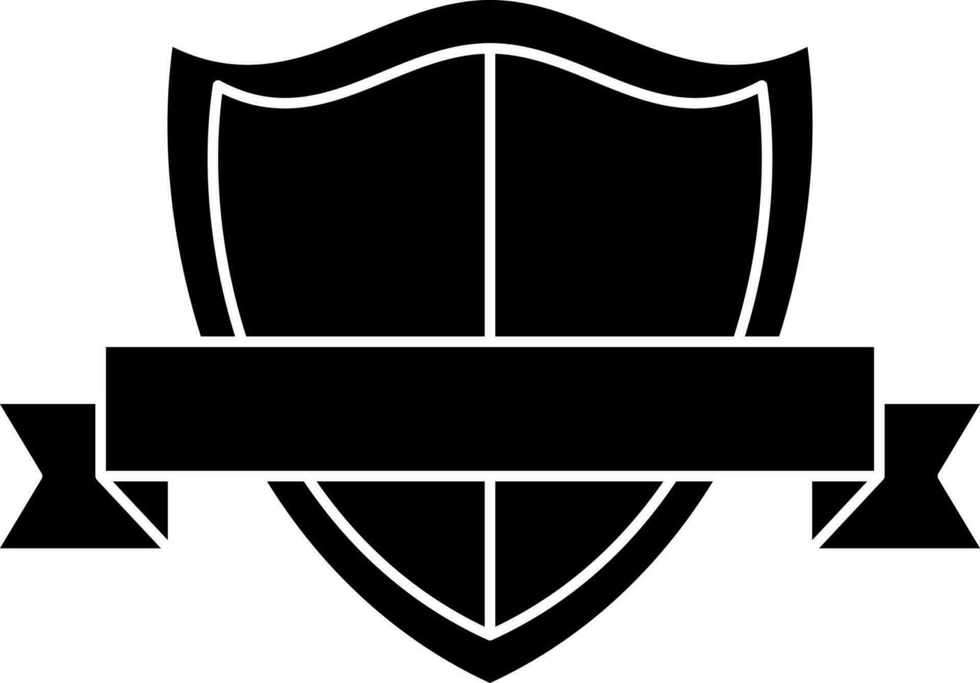 Award or shield icon in Black and White color. vector