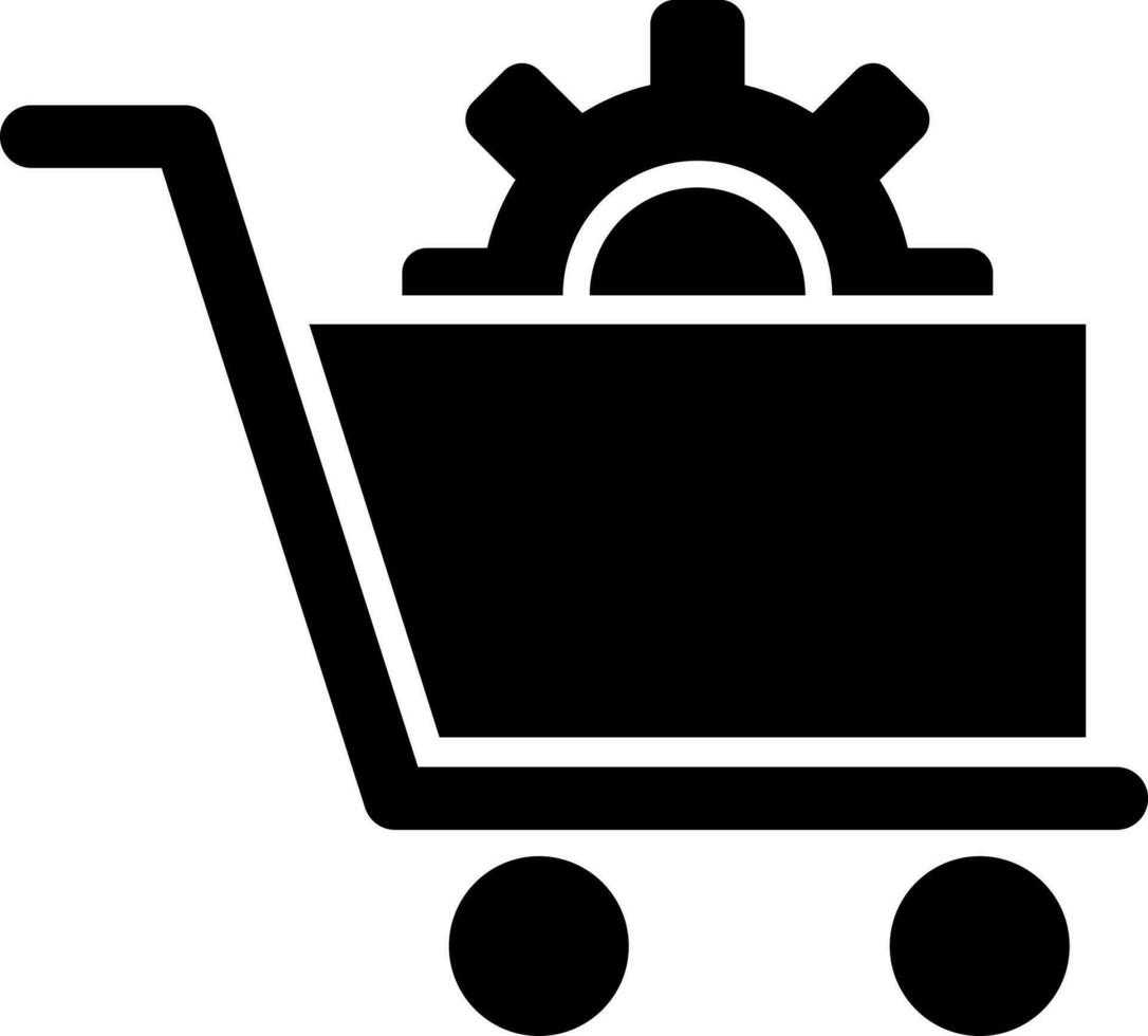 Ecommerce solutions icon in Black and White color. vector