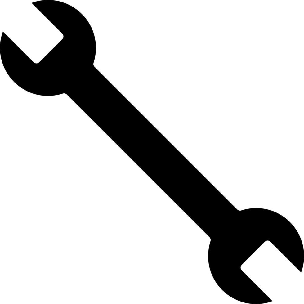 Isolated wrench icon in black color. vector