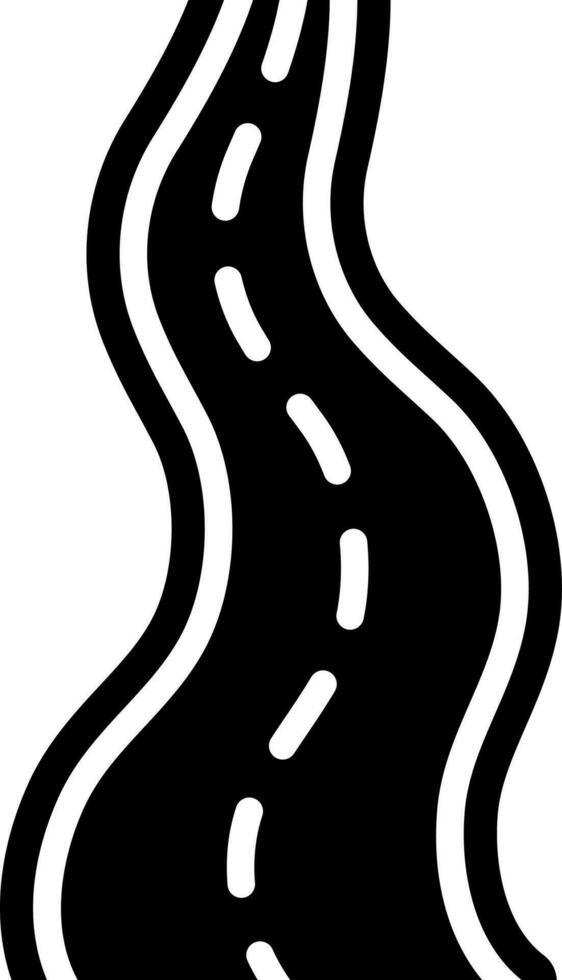 Illustration of winding road icon. vector