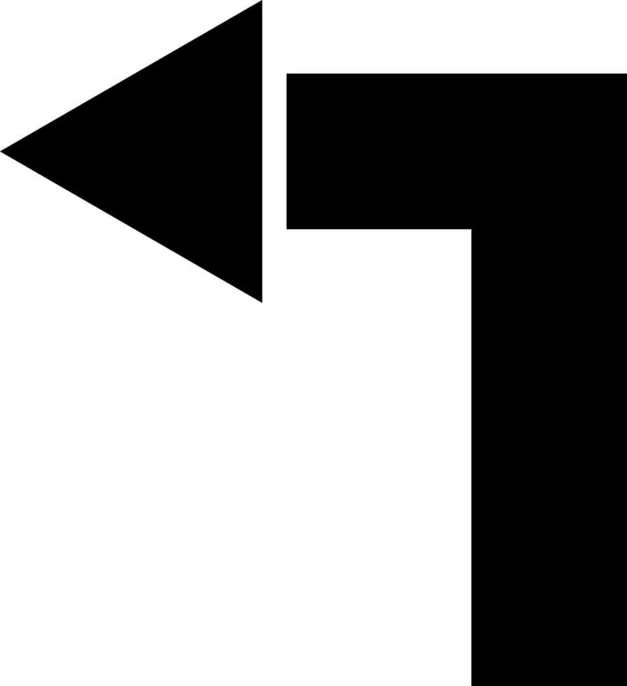 Left turn sign or symbol. vector