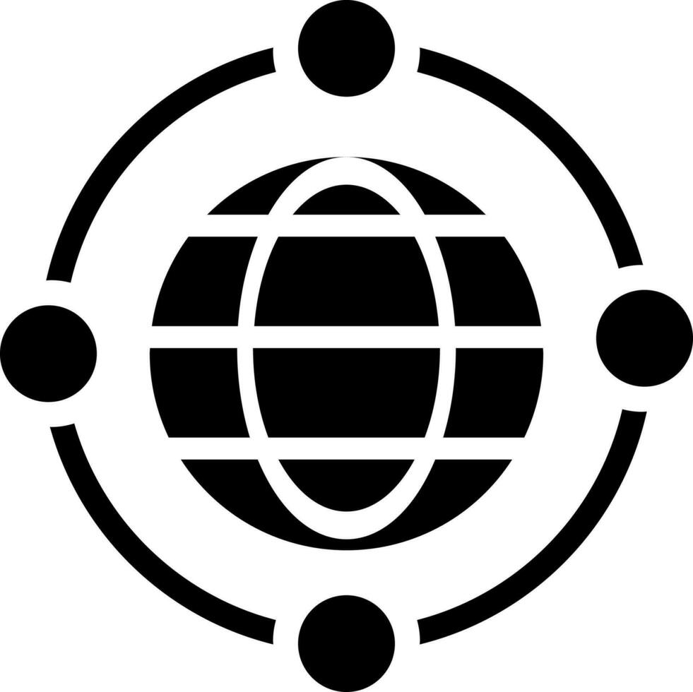 Global connection glyph icon or symbol. vector