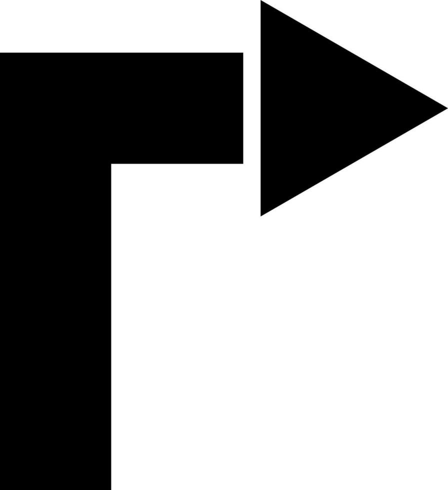 Right turn sign or symbol. vector
