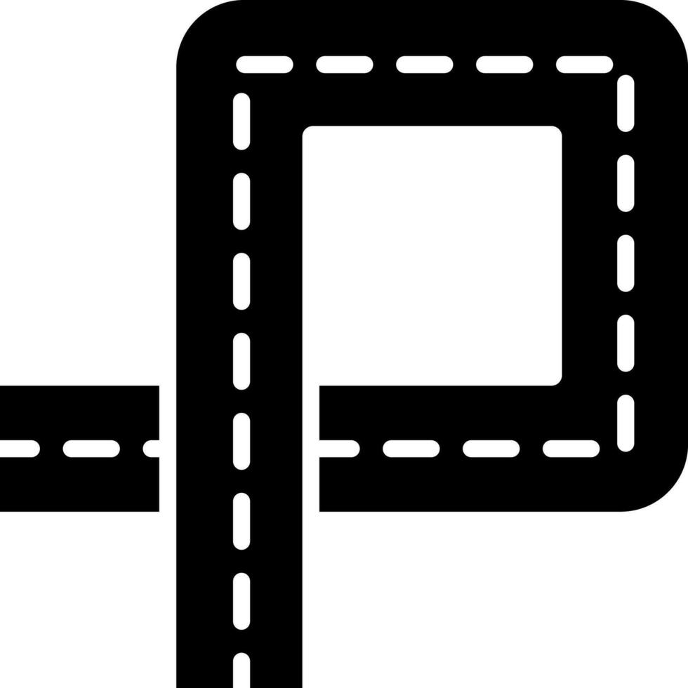 Black and White illustration of roads or streets icon. vector
