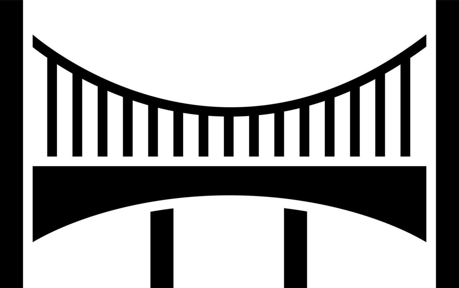 Flat style bridge sign or symbol. vector