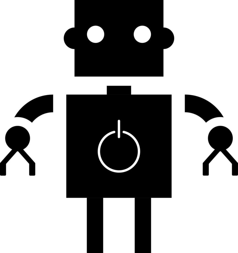 Robot power button icon or symbol. vector